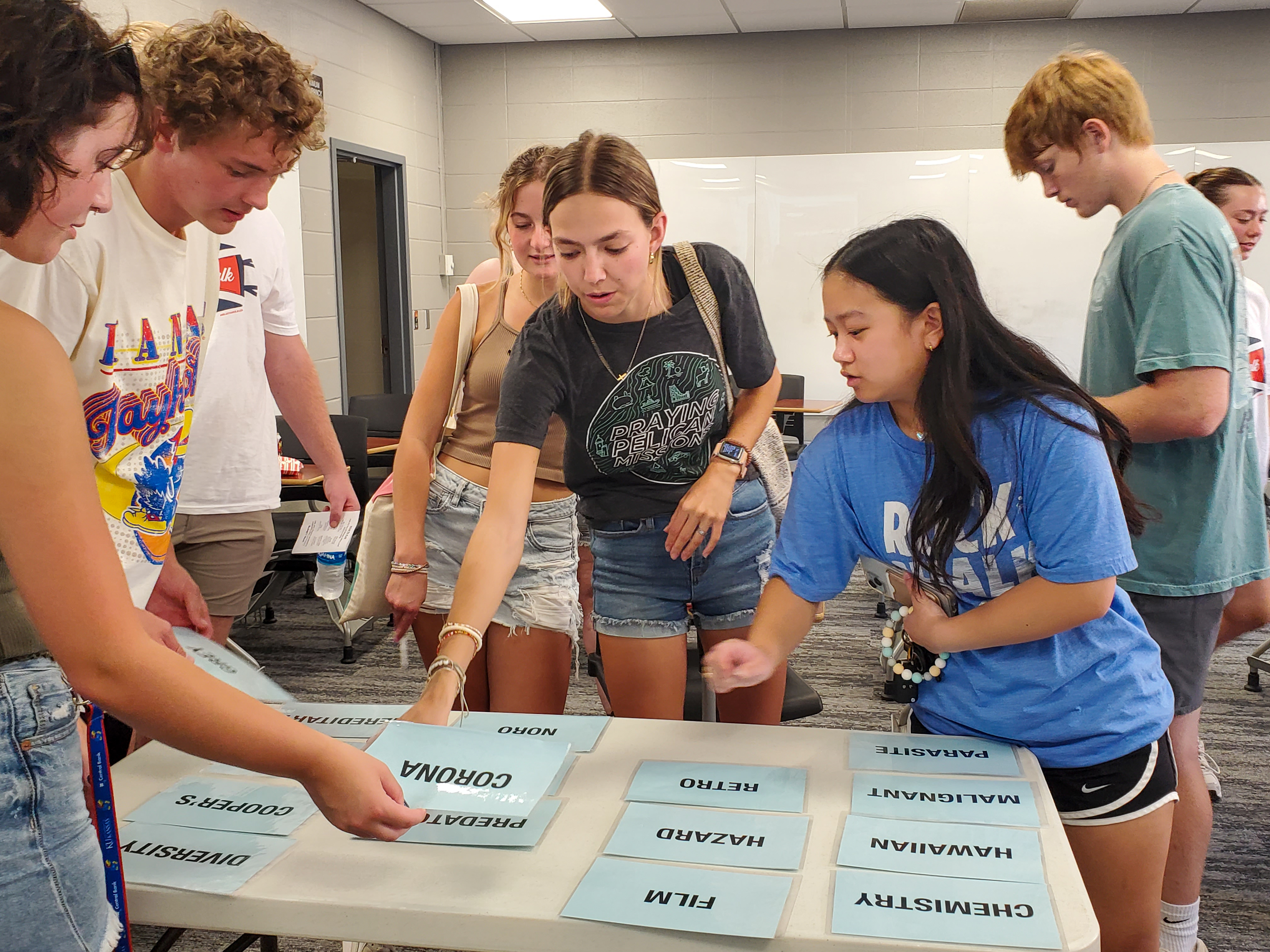 a group of students play connections and solve the puzzle together