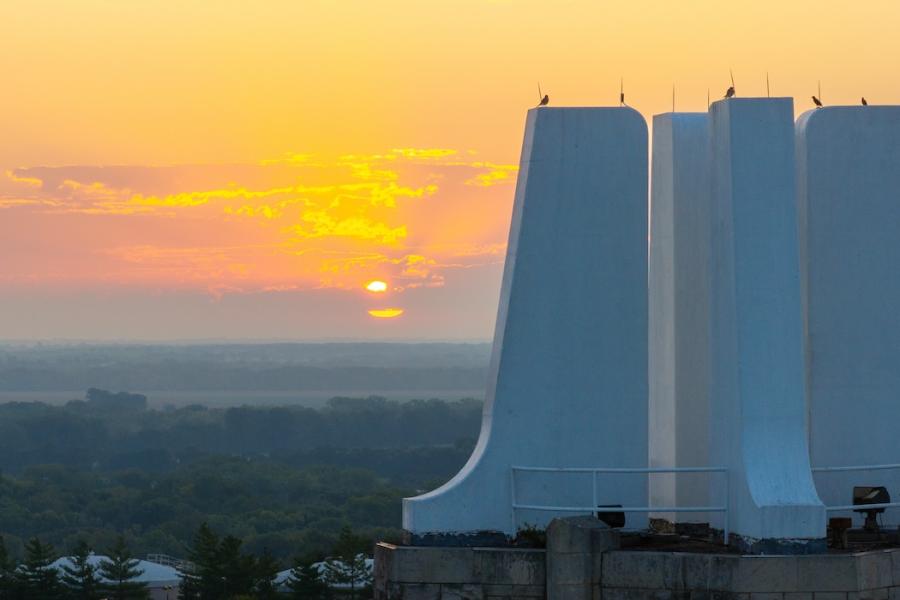 Sunrise at Campanile at the University of Kansas