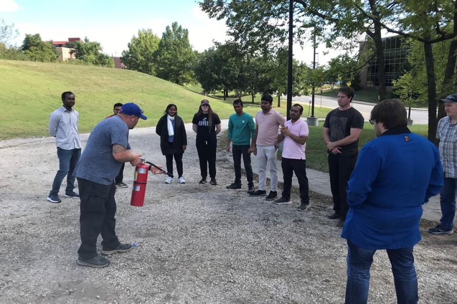 Fire extinguisher demonstration