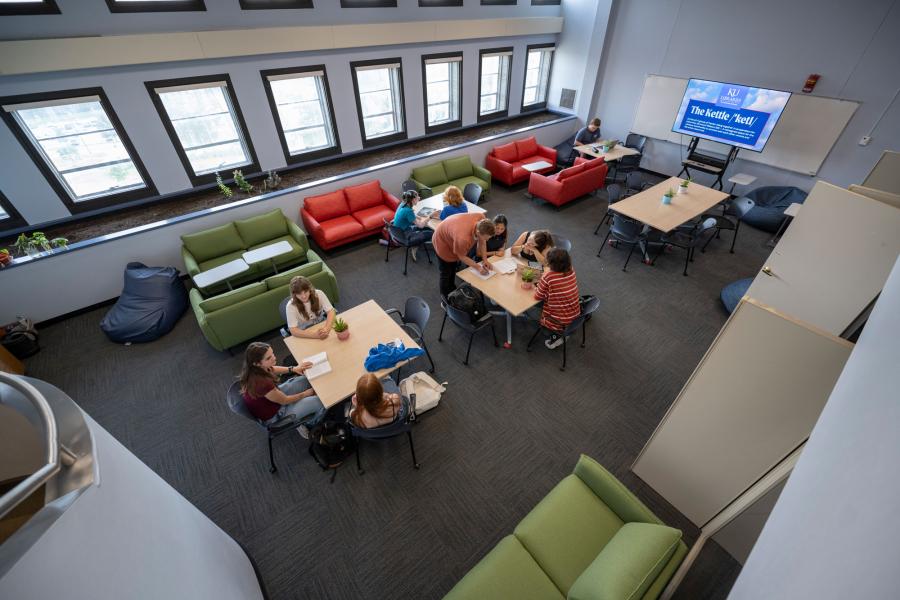 Students gathered in the Kettle.